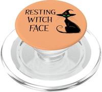 Resting Witch Face Halloween Black Cat Witchy Cat Orange Cat PopSockets PopGrip para MagSafe