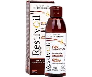 Restivoil Fisiológico sebonormalizante aceite champú para piel sensible y para cabello normal y graso sin agentes espumantes ni agresivos, 250 ml