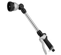 RESTMO 42 cm Largo Pistola de Riego de Metal, Lanza de Riego para Jardín, 7 Modos de Pulverización Ajustable, Ideal para Macetas Colgantes y Arbustos, Negro