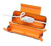 RESTMO Caja de Cables Eléctrica Impermeable IP44 para Exteriores, Caja de Protección Grande de Enchufe para Cable de Extensión, Resistente a la Intemperie, Herramienta Eléctrica, 29x11x7.5cm, Naranja