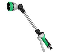 RESTMO Lanza de riego de 48 cm, lanza de metal larga | Cabezal de trinquete ajustable de 180° | Varita de manguera de extensión de 7 patrones de pulverización, pistola rociadora de jardín perfecta