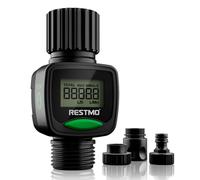 RESTMO Medidor de flujo de agua, alta precisión de medición, medición del consumo de galón/litro y caudal para riego de manguera de jardín, llenado de tanque de agua de caravana, aspersor de césped