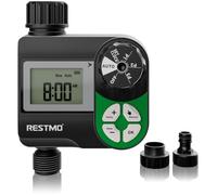 Restmo Temporizador de agua, 3 programas separados, temporizador de riego digital con retardo de lluvia/sistema de riego manual/automático para grifo al aire libre, aspersor de jardín, patio y césped