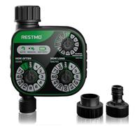 RESTMO Temporizador de agua analógico de 3 esferas, control mecánico de riego automático con retardo manual y de lluvia, temporizador de aspersor para riego de manguera de jardín, sistema de riego