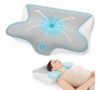 Restnature Almohada Cervical - Almohada ergonómica científica para Dolor de Cuello y Hombros, Almohada ortopédica para Dormir Boca Arriba/Abdomen/Lado, Espuma viscoelástica con Funda extraíble