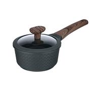 RESTO 93900 - Cazo con tapa de cristal (16 cm de diámetro, 1,3 L, antiadherente, para inducción, en caja de regalo), color negro