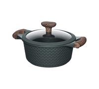 RESTO 93901 - Olla con tapa de cristal (20 cm de diámetro, 2,4 L, antiadherente, para inducción, en caja de regalo), color negro
