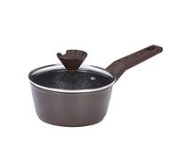 RESTO Cacerola con tapa de cristal de aluminio forjado con revestimiento antiadherente de mármol de cuatro capas | (Ø16 H = 7,5 cm 1,5 litros) / 93017
