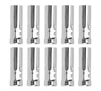 Restokki 10 Uds tubo de soporte para lámpara de vela, Base de candelabro de hierro de tubo de Metal E14 para candelabros de cristal para el hogar, luces de vela, iluminación DIY(Plata)