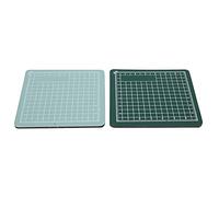 Restokki 2pcs 8x8cm Mini Self Healing Cutting Mat Board Grid Line Anti Skid PVC Pad for Crafting