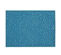 Restokki Alfombrilla antideslizante para café, barra de drenaje de agua, almohadilla para mostrador para escritorio de PVC (Azul)