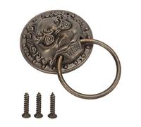Restokki Antique Door Knocker Head of Beast Bronze Pull Rings for Cabinets Wooden Boxes Vintage Handle Window Retro Style [Decorative Hardware] 5.5in