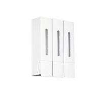Restokki Capacidad líquida Grande del dispensador 1200ML la Ducha 3 cámaras (White Triple Head)