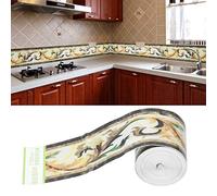 Restokki Cenefa De Pared Autoadhesiva Impermeable Azulejos De Baño De Cocina Extraíbles Stciker, Etiqueta Engomada Del Borde Del Papel Pintado, Decoración Para Sala De Estar Cocina Baño 5x500cm