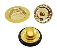 Restokki Combo de colador y tapón para fregadero de cocina con cesta de drenaje para tapón de fregadero