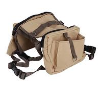 Restokki Dog Camping Hiking Saddle Backpack Large Capacity Multifunctional Pet Outdoor Bag Khaki