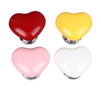 Restokki Empuje para Inodoro con Forma de corazón, 4 Piezas, botón de Tanque de Agua para Inodoro en Forma de corazón, reemplazo de Descarga de botón para Inodoro