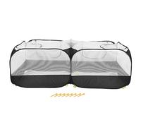 Restokki Gallinero portátil para corral, bolígrafo plegable para animales pequeños, valla para mascotas al aire libre, parque infantil para pollo, pato, conejo, tela protectora azu (Negra)