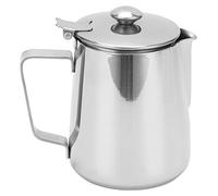 Restokki Jarra de espuma de leche de acero inoxidable, taza de café de vertido suave con tapa, cafetería casera (1500ML)