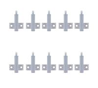 Restokki Plastic Damper Soft Close Buffers Cabinet Door Quiet Closer 10PCS Gray for Wardrobe Bookcases