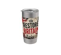 Restore Britain - Flag UK Conservative Graphic Grunge Vaso térmico de acero inoxidable de doble pared