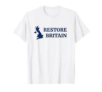 Restore Britain - UK Patriot Conservative Graphic (White) Camiseta