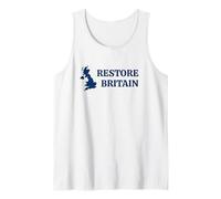 Restore Britain - UK Patriot Conservative Graphic (White) Camiseta sin Mangas