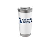 Restore Britain - UK Patriot Conservative Graphic (White) Vaso térmico de acero inoxidable de doble pared