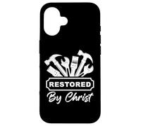 Restored by Christ - Christian Men's Faith Gospel Tools Carcasa para iPhone 16