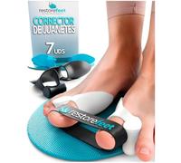 RESTOREFEET Corrector de Juanetes con Separador de Dedos y Banda de Ejercicio - Kit 7 Uds - Protector de Juanete, Alivio del Dolor, Hallux Valgus, Dedos Superpuestos y Dedo Martillo