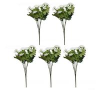 Restos de crisantemo de seda de 35 cm, flores artificiales realistas para decoración de patio, arreglos florales sintéticos resistentes a la intemperie en 5 colores vibrantes (blanco)