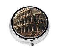Restos del Coliseo Romano. Este pequeño pastillero redondo de viaje de tres compartimentos es perfecto para almacenar medicamentos diarios, vitaminas y sobre la marcha.
