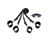 Restricciones sexys para correas de cama Barra separadora de piernas para juegos de adultos Restricción de cama para parejas Juguetes de cama tamaño Queen Kit de restricciones de esclavitud sexual