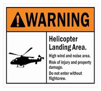 Restricted Helicopter Zone Warning Sign 12x8 Inch