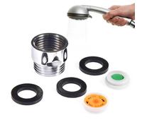 Restrictor de cabezal de ducha, válvula de control de restrictor de flujo de 1/2 pulgada, juego de adaptador de ahorro de agua para cabezal de ducha, adaptador de ahorro de agua para baño e inodoro