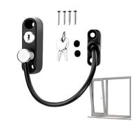 restrictor de ventana, cerradura de seguridad para ventana abatible - Conjunto de restrictor de ventana de seguridad de tamaño de ventana de acero inoxidable - Juego de cerradura de seguridad limitado