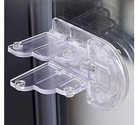 Restrictor de ventana de seguridad autoadhesivo soporte de ventilación transparente para puerta bloqueador de ventanas de seguridad para ventanas correderas, gabinete, armario