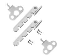 Restrictores de seguridad para ventanas, 2 ganchos de plástico para ventana, posición ajustable, pestillo limitador de ventana con 4 tornillos para ventana y puerta de madera y metal (8 cm ajustable)