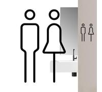 Restroom Signs Business, Bathroom Door Sign, Decor 2d Flat Design Unisex Toilet Wall, Modern Washroom Indicator for Hotel Restaurant Cafe Office Mall School Gym Airport 7.09x1.81x1.18 inches
