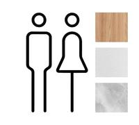 Restroom Signs for Business - 2D Flat Men and Women Bathroom Door Signs, Toilet Door Decor for Hotel, Restaurant, Cafe, Office, Mall, Gym, School & Public Facilities