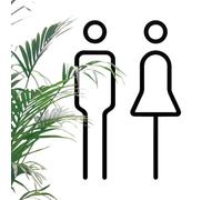 Restroom Signs for Business - Lavatory, 2D Flat Bathroom Door Decor, Washroom Emblem | Toilet Indicator Facility Marker Amenity Symbol Restaurant Hotel Cafe Office Shopping Mall for School