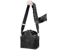 Restyle Bolso de hombro Dark Altar Bolso gótico de cuero vegano negro, bandolera