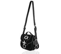 Restyle Bolso pagano Triple Goddess Moon Phases Gothic Wicca de gamuza vegana, Black, Small