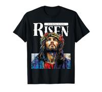 Resucitado Jesús Cristiano Resurrección Arte Fe Diseño Camiseta