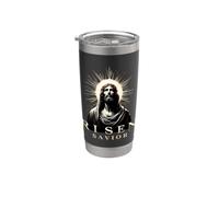 Resucitado Salvador Día de Pascua Jesucristo Resuracción Cristiano Vaso térmico de acero inoxidable de doble pared