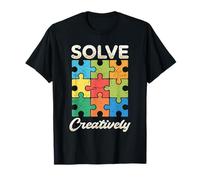 Resuelve un Pensador de Rompecabezas creativamente Colorido Camiseta