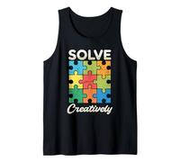 Resuelve un Pensador de Rompecabezas creativamente Colorido Camiseta sin Mangas