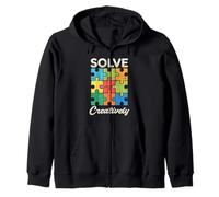 Resuelve un Pensador de Rompecabezas creativamente Colorido Sudadera con Capucha