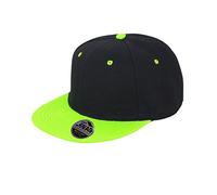 Result - Gorra/Visera Unisex Visera Plana Original 2 Colores Modelo Bronx Core con Cierre Snapback (Talla Única) (Negro/Verde Lima)