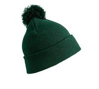 Result Gorro de invierno con pompones para mujer, Verde botella, talla única